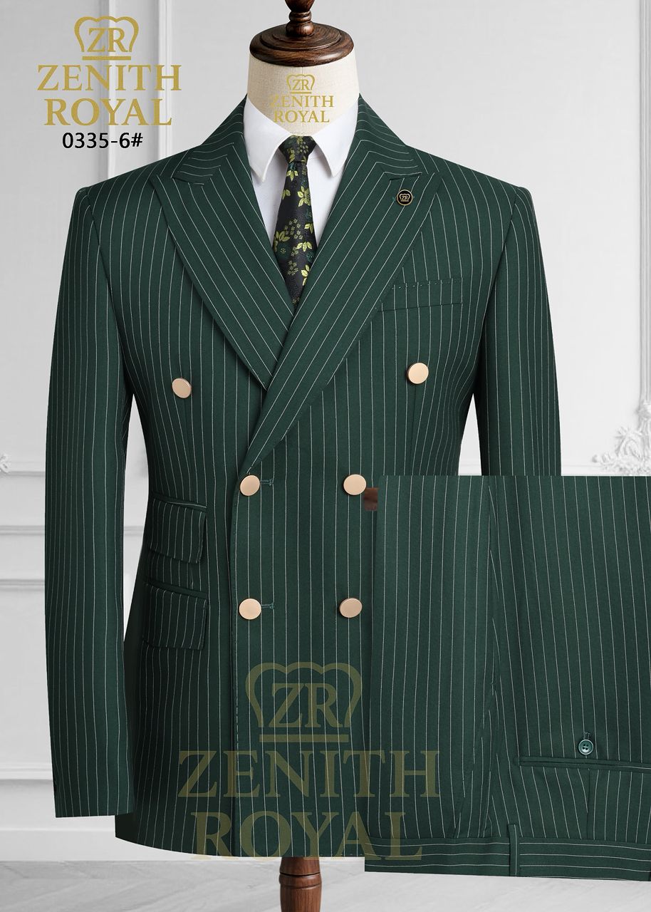 Costume croisé à rayure